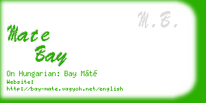 mate bay business card