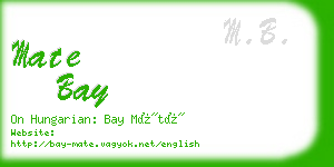 mate bay business card